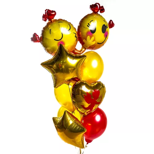 Фонтан шаров Влюбленные смайлы