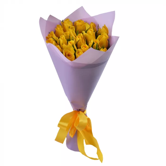 19 желтых роз