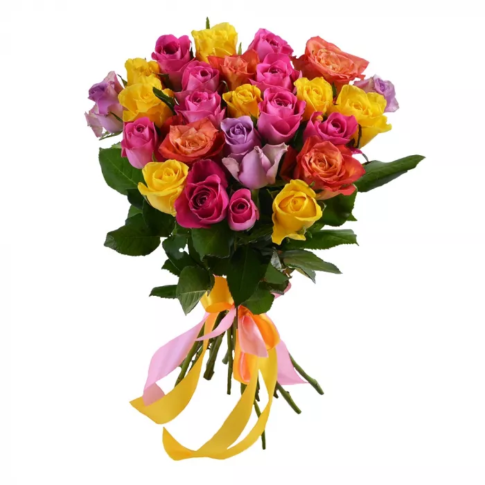 25 разноцветных роз 25 разноцветных роз