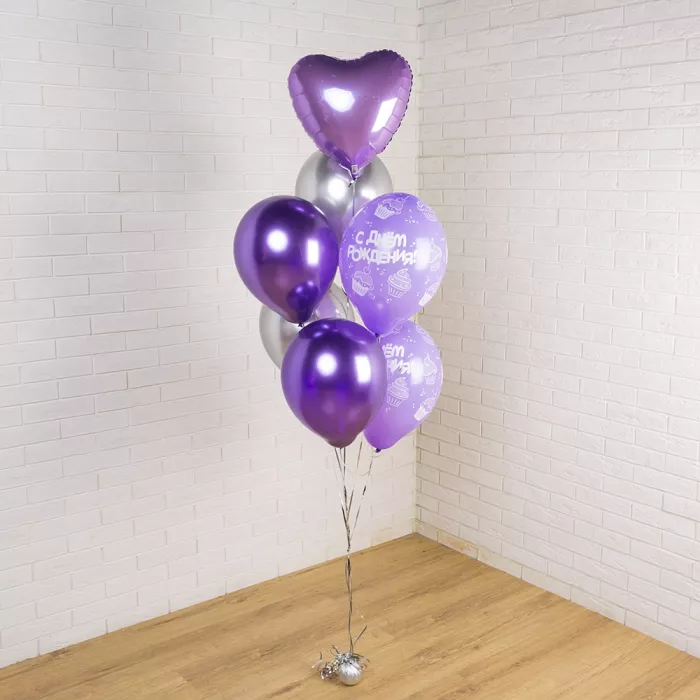 Фонтан шаров Сиреневый букет