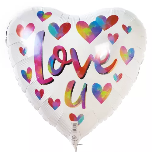 Воздушный шар фигура сердце с надписью Love you