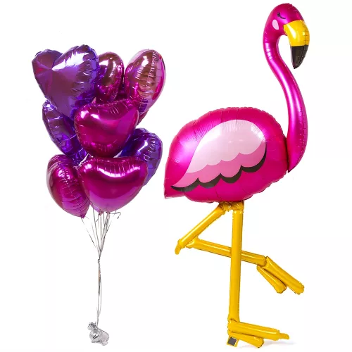 Композиция с ходячей фигурой фламинго