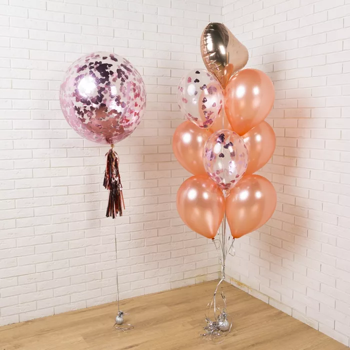 Композиция с большим шаром конфетти