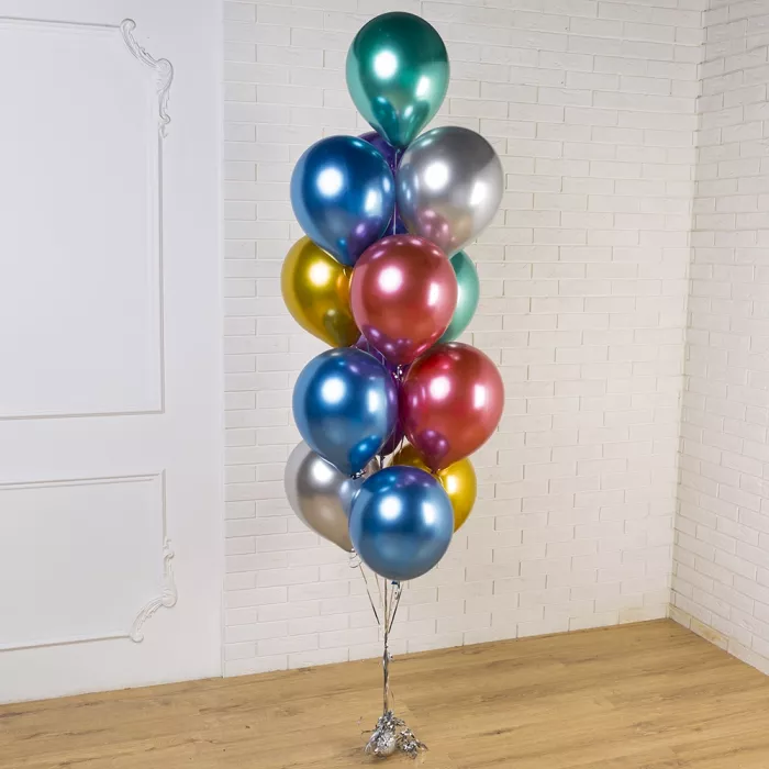 Фонтан из шаров хром ассорти