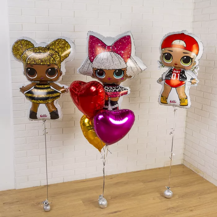 Композиция шаров с куклами ЛОЛ Композиция шаров с куклами ЛОЛ