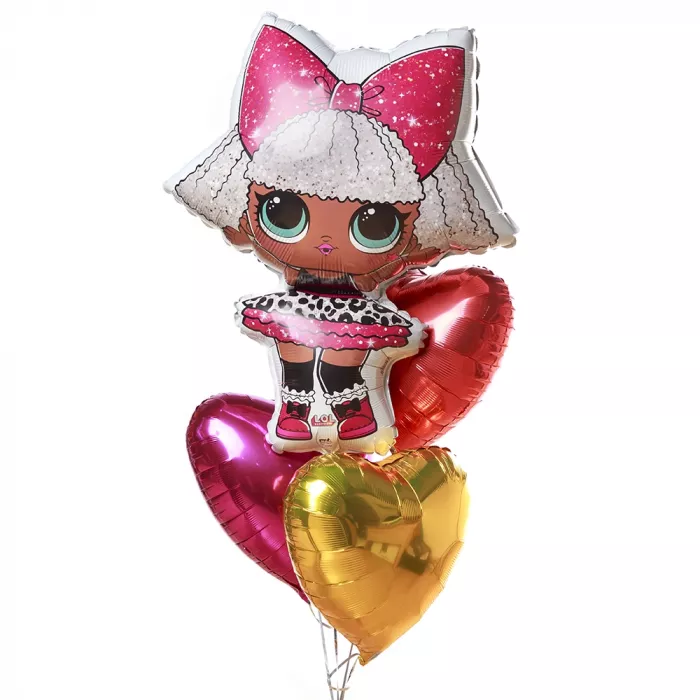 Букет шаров с куклой ЛОЛ Роскошная дива