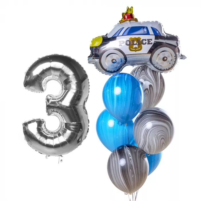 Композиция шаров с полицейской машиной и цифрой
