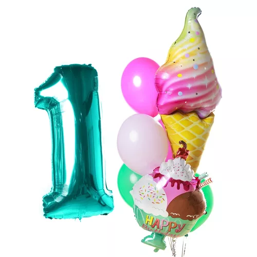 Композиция шаров Мороженое с цифрой