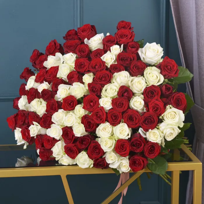 Букет микс из 101 розы premium 60 см