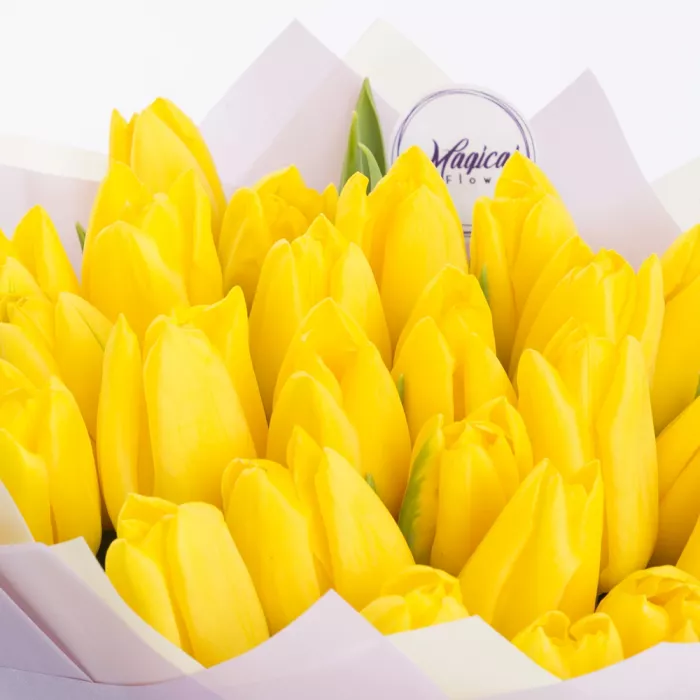 Букет из 25 желтых тюльпанов