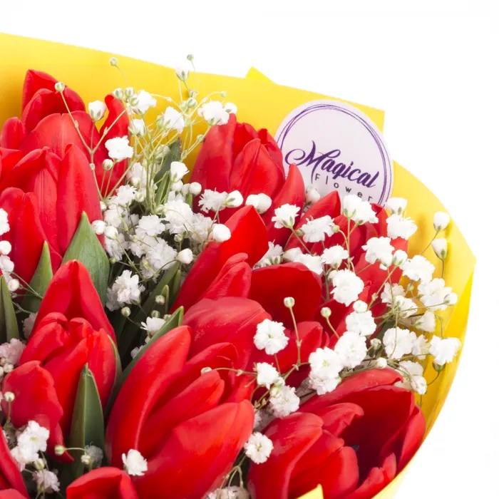 Букет из 15 красных тюльпанов