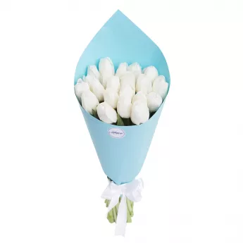 21 белый тюльпан