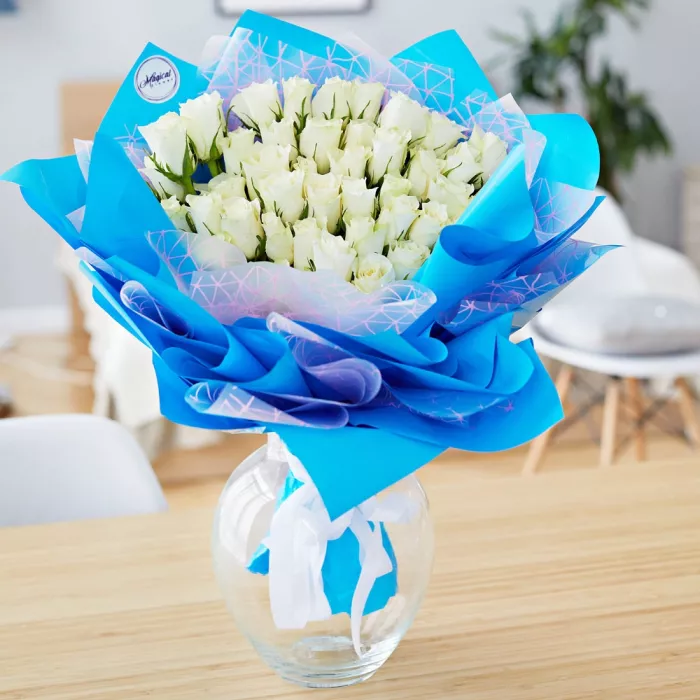 51 белая роза в стиле Magical