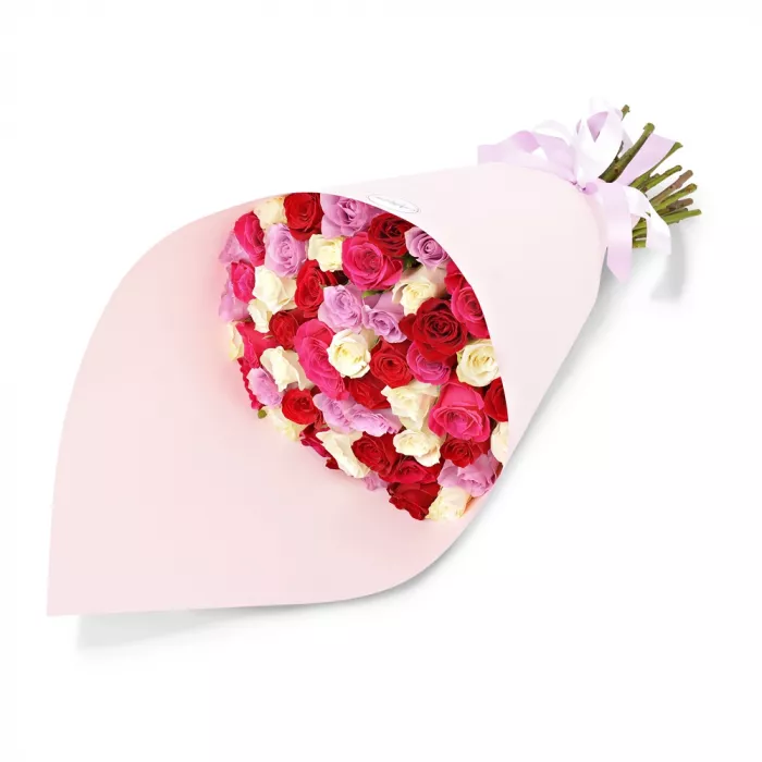 Букет из 51 розы ягодный микс