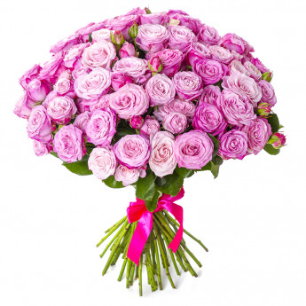 Букет из 51 розовой кустовой розы