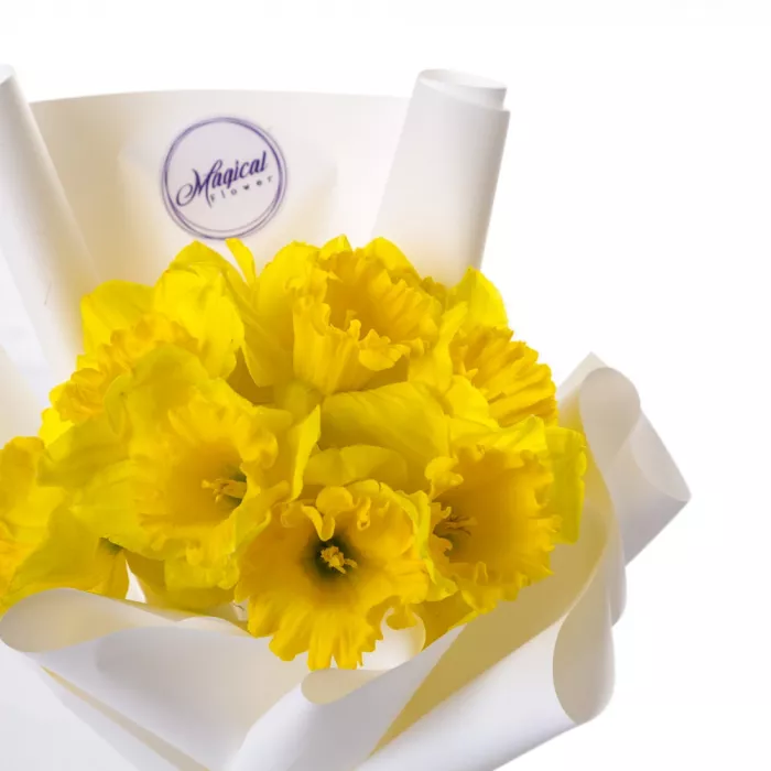 Букет из 9 желтых нарциссов