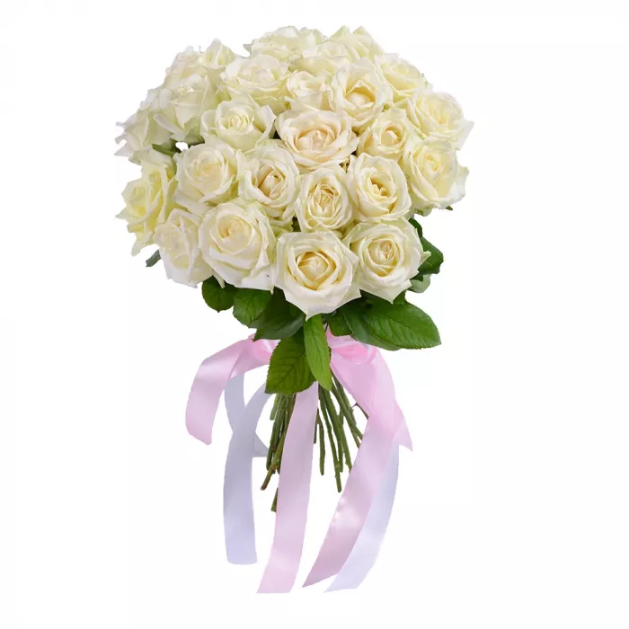 Букет из 25 белых роз 50 см Букет из 25 белых роз 50 см