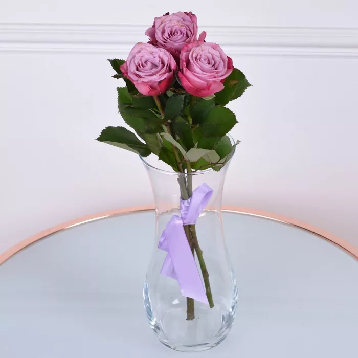 Букет из 3 сиреневых роз