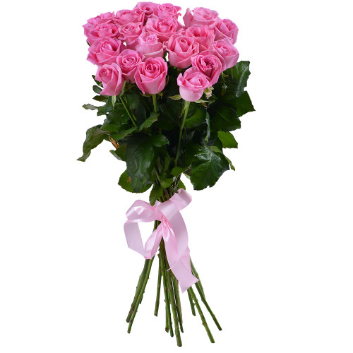 Монобукет из 19 розовых роз 50 см