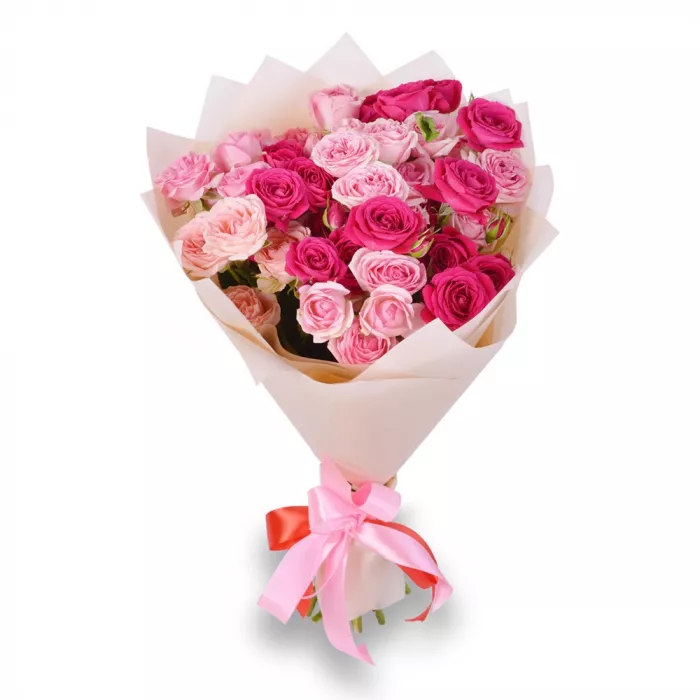 9 кустовых роз микс