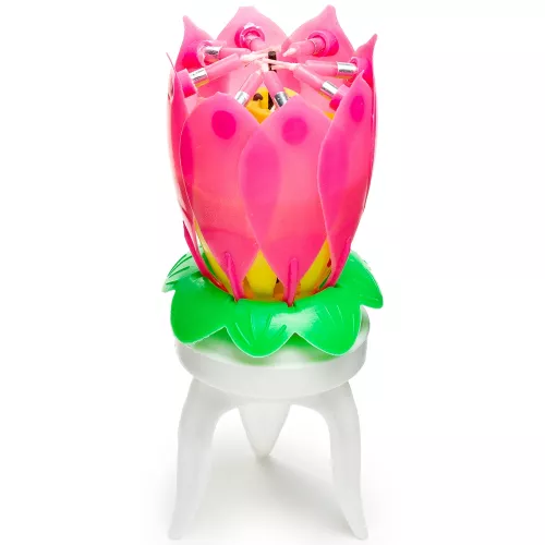 Музыкальная свеча крутящаяся для торта "Цветок"