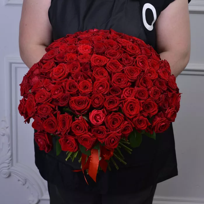 Букет из 101 красных роз Premium 40 см