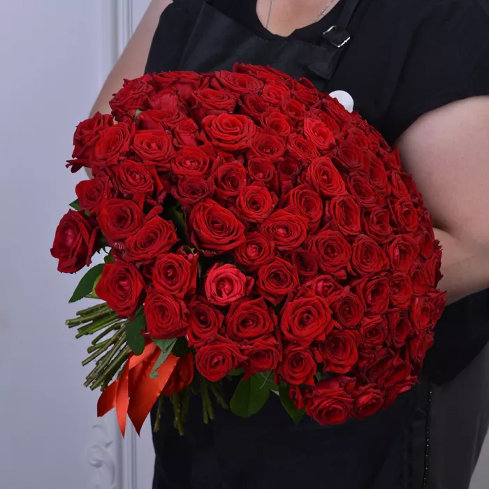 Букет из 101 красных роз Premium 40 см