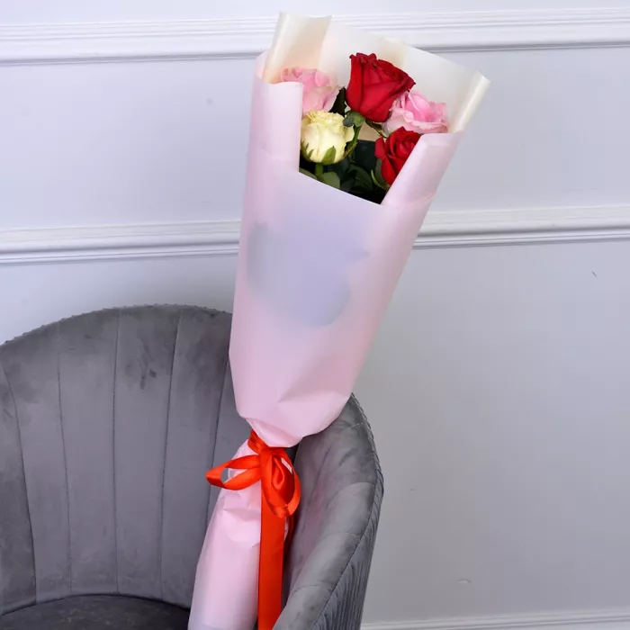 Букет из 5 роз микс 60 см