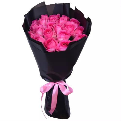 Букет из 21 розовой розы Premium 50 см