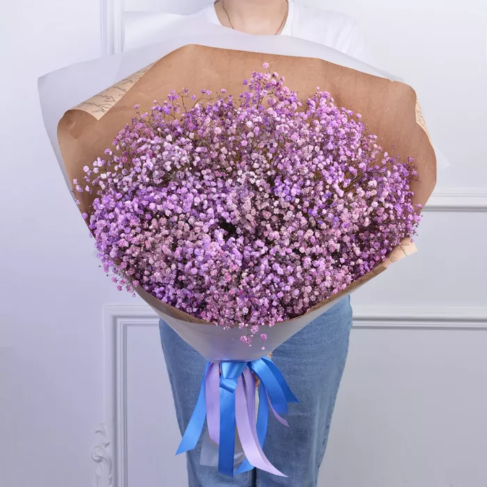 Букет из 11 фиолетовых гипсофил