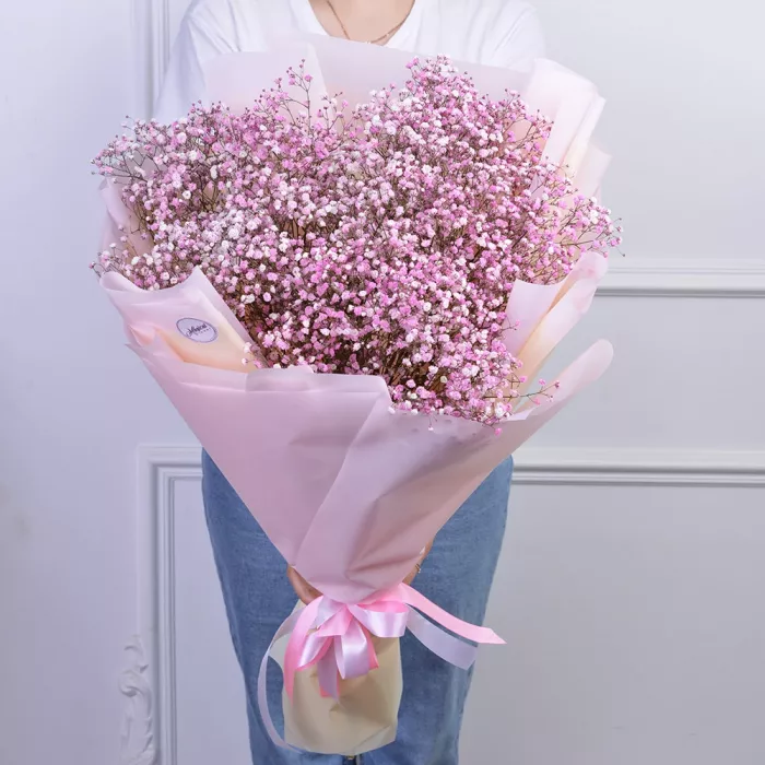 Букет из 19 розовых гипсофил