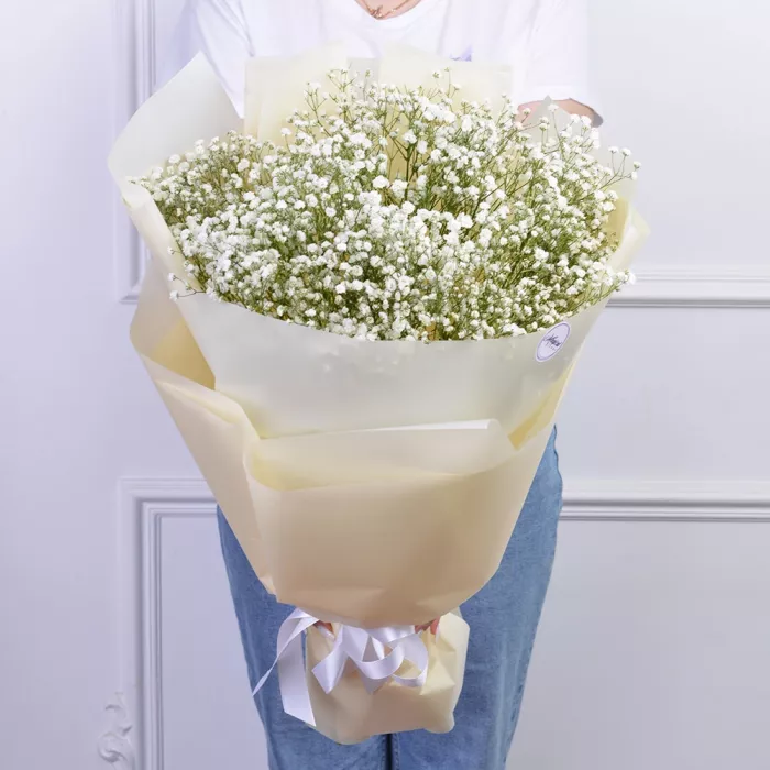 Букет из 15 белых гипсофил