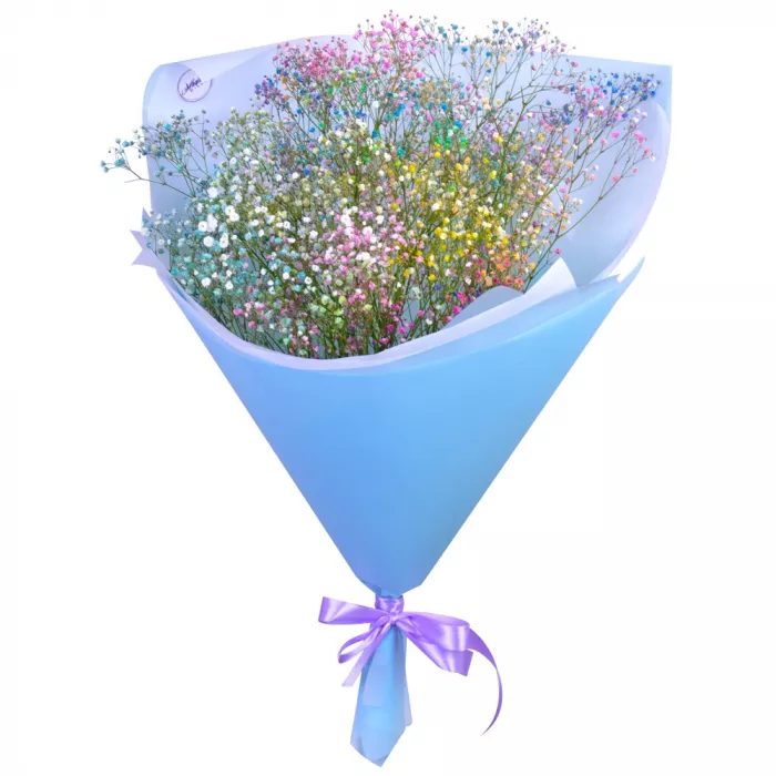 Букет из 9 радужных гипсофил