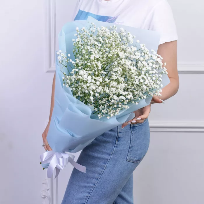Букет из 5 белых гипсофил