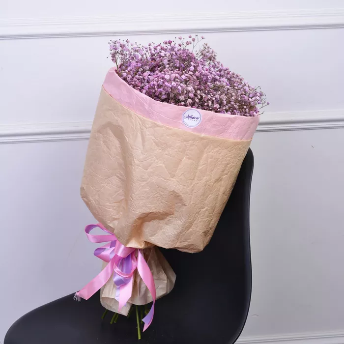 Букет из 7 фиолетовых гипсофил