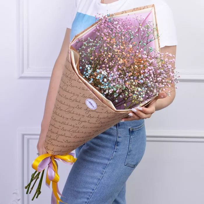 Букет из 5 радужных гипсофил