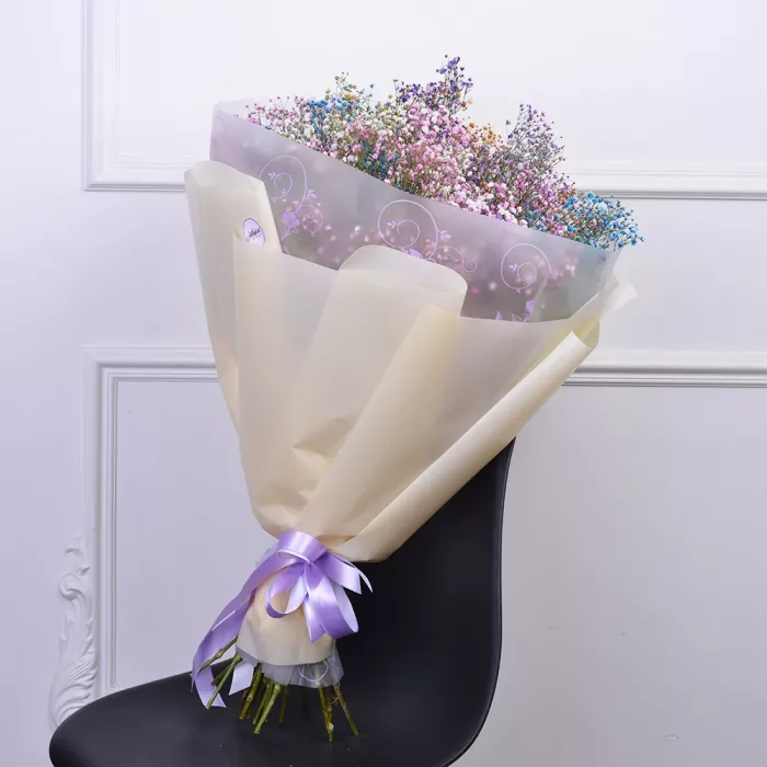 Букет из 15 радужных гипсофил