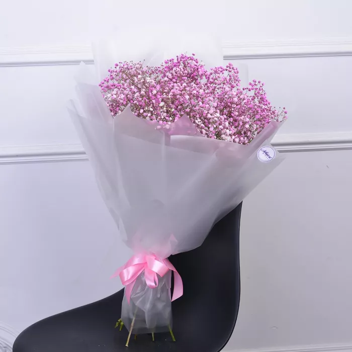 9 розовых гипсофил