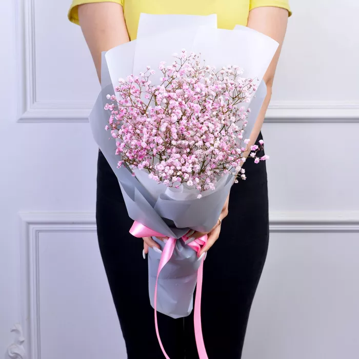 3 розовые гипсофилы