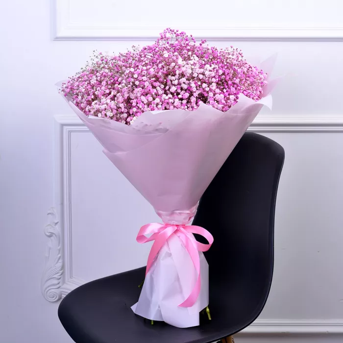 Букет из 35 розовых гипсофил