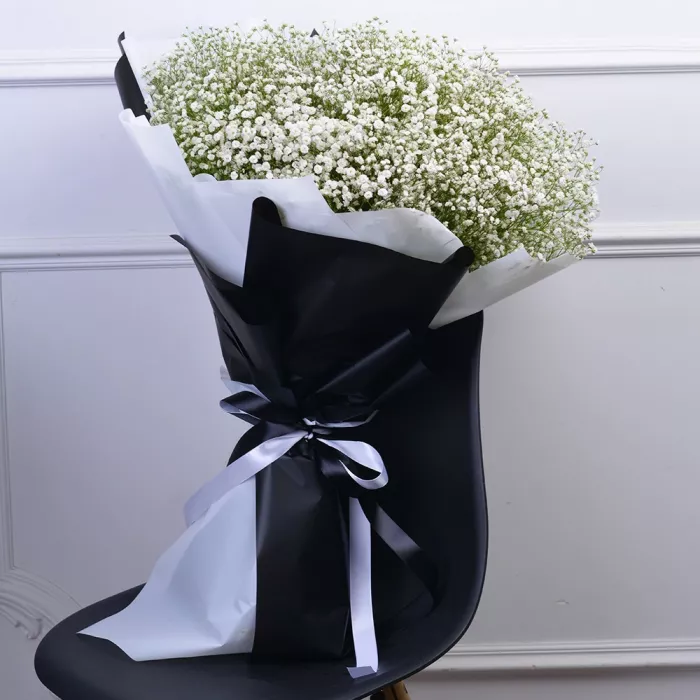 Букет из 35 белых гипсофил