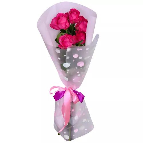 Букет из 5 малиновых роз 60 см