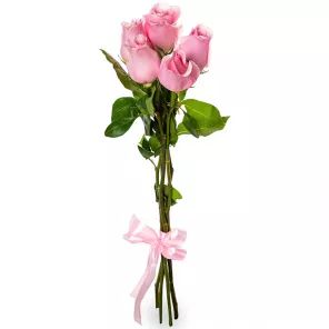 Букет из 5 розовых роз Эквадор 70 см
