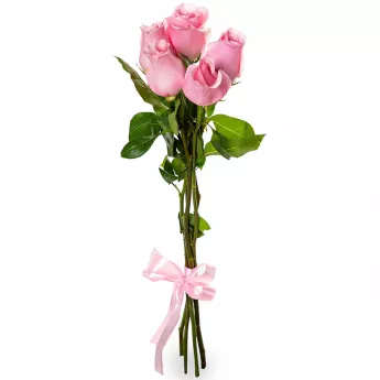 Букет из 5 розовых роз Эквадор 70 см