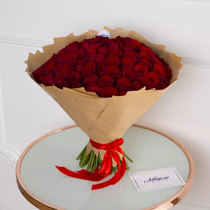 101 красная роза