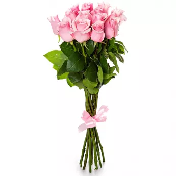 Букет из 15 розовых роз Эквадор 70 см