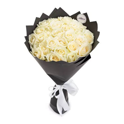 Букет из 19 белых роз 50 см