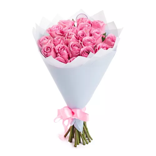 Монобукет из 19 розовых роз 40 см