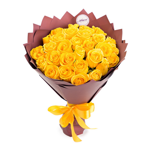 Монобукет из 35 желтых роз