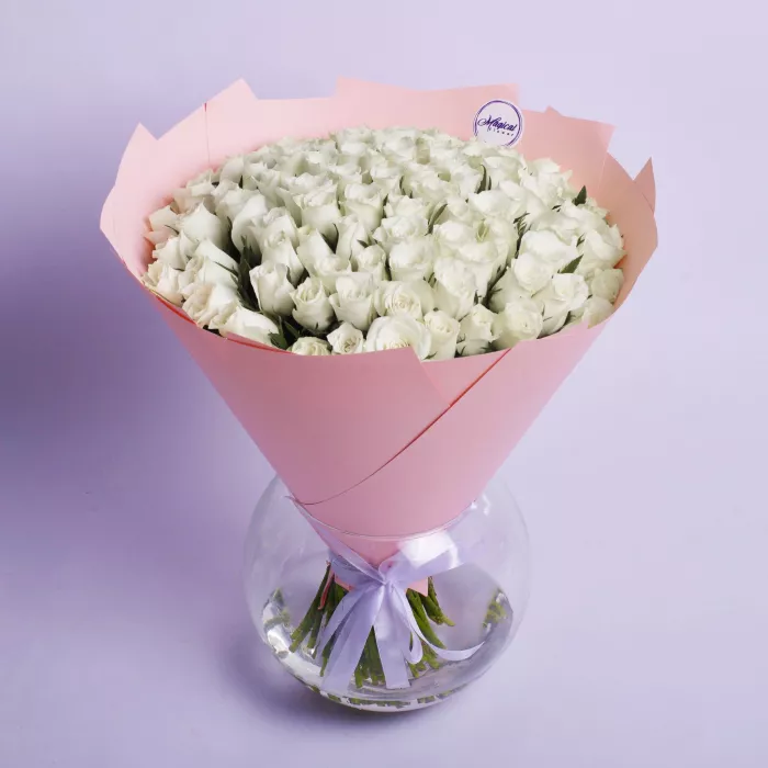 Букет из 101 белой розы